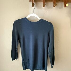 Ann Taylor Factory Slate Blue Crew Neck Sweater